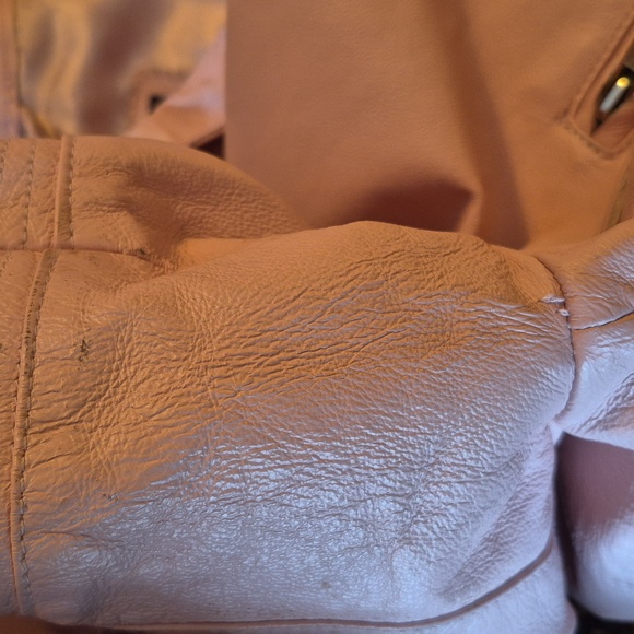 OXYHO SORENTO Women's Leather Pale Pink Moto Jacket, Satin Lined, Size Medium - Picture 16 of 16